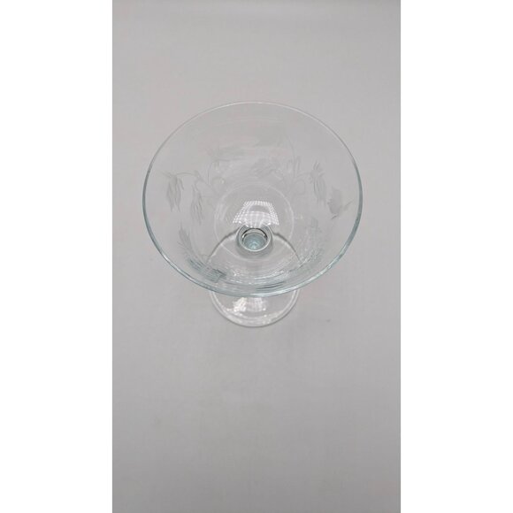 Etched Columbine Floral Champagne Glass Vintage Stemware 6" Replacement Vintage - Picture 12 of 16